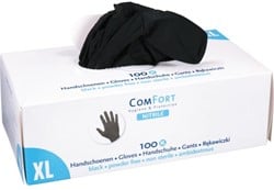 ComFort handschoenen 3,5gr. nitril poedervrij Mt:XL zwart Box 100 stuks