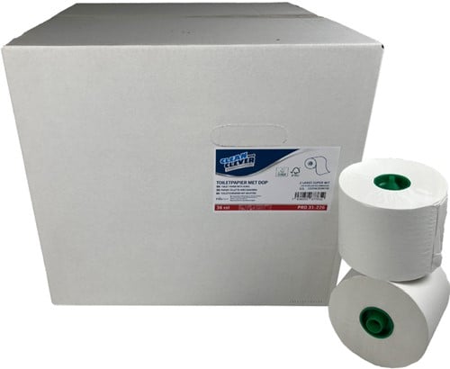 Clean and Clever PRO 31-226 toiletpapier cell. re-used dop 2lgs. 100m. Doos 36rol Q1