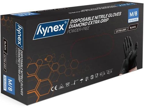 Hynex Diamond ExtraGrip nitril handschoenen zwart