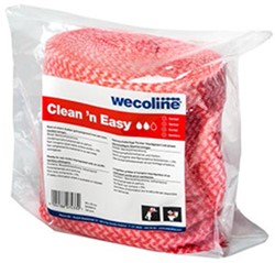 Wecoline Clean ’n Easy vulling interieurdoek 36x30cm rood ^ geimpregneerd. Doos 3x150 doek