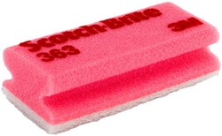 3M Scotch-Brite Spons 363 nailsaver, synth, roze/wit  ^ 70x92mm.Doos 10x10 stuks