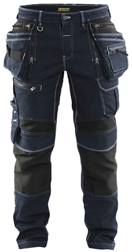 Blaklader werkbroek X1900 Mt:C152, marineblauw/zwart denim stretch