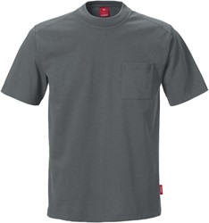 Fristads T-shirt 7391 TM Mt: S donkergrijs korte mouwen met borstzak