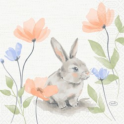 Duni servet 1/4 vouw Bunny Bloom 210196 ^ 3lgs. 33x33cm Doos 10x50 stuks