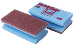3M Scotch-Brite Spons delicate, beige/blauw  ^ 70x130mm.Doos 10x10 stuks