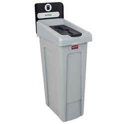 Rubbermaid Slim Jim Rest Recyclingstation Inwerpopening 87L grijs, zwart PE/PP^