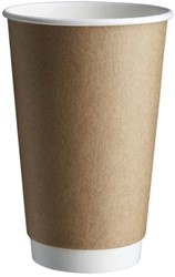 Koffiebeker Kraft 400 ml 16 oz | Dubbelwandig | 20 Stuks