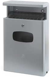 Buitenafvalbak 16L grijs met afdak gepoedercoat Aluminium