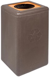 Brickbin Circulaire Afvalbak 65L bruin, oranje gerecycled koffiedik Plastic