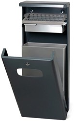 Buitenafvalbak 32L antraciet met afdak gepoedercoat Aluminium