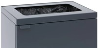 Bica 857 Afvalbak 95L antraciet gepoedercoat staal open-2
