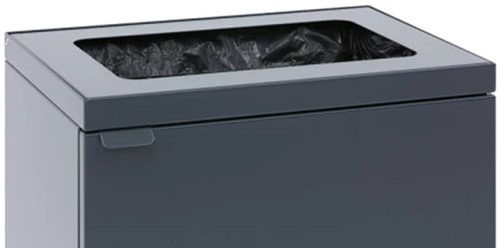 Bica 857 Afvalbak 95L antraciet gepoedercoat staal open-2