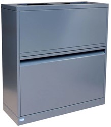 Bica 880 Afvalstation 80L antraciet gepoedercoat staal open
