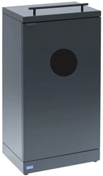 Bica 898 Afvalbak met deksel 40+20L antraciet gepoedercoat staal