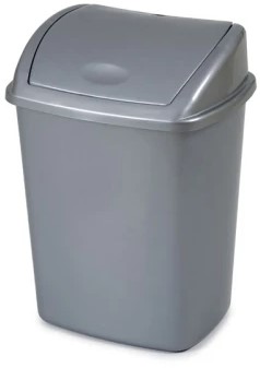 Afvalbak 15L grijs PP met Swing deksel