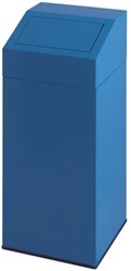 Afvalbak 45L blauw Staal met pushdeksel