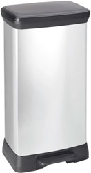 Curver Pedaalemmer Decobin 23+23L zilver, zwart Recycled Plastic Duo