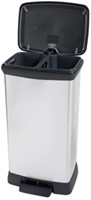 Curver Pedaalemmer Decobin 23+23L zilver, zwart Recycled Plastic Duo-2