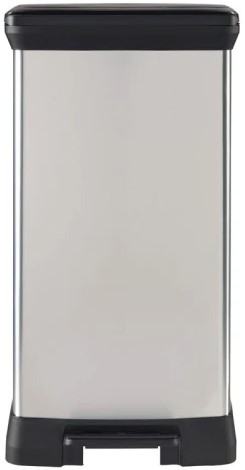 Curver Pedaalemmer Decobin 23+23L zilver, zwart Recycled Plastic Duo-3