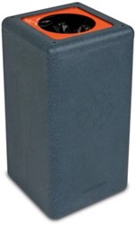 BrickBin Circulaire Afvalbak 65L grijs, oranje Aluminium Plastic