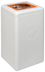 BrickBin Circulaire Afvalbak 65L wit, oranje Aluminium Plastic