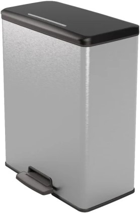 Curver Pedaalemmer Decobin 26+26L zilver, zwart Duo