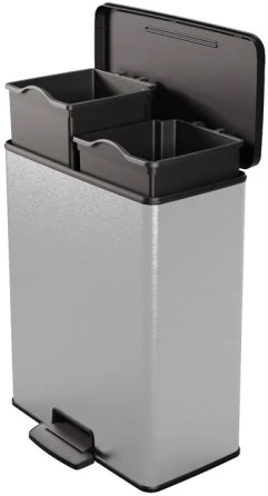 Curver Pedaalemmer Decobin 26+26L zilver, zwart Duo-2