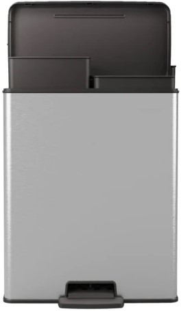 Curver Pedaalemmer Decobin 26+26L zilver, zwart Duo-3