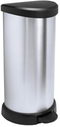 Curver Pedaalemmer Decobin 40L zilver, zwart Plastic