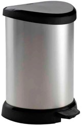 Curver Pedaalemmer Decobin 15L zilver, zwart Plastic