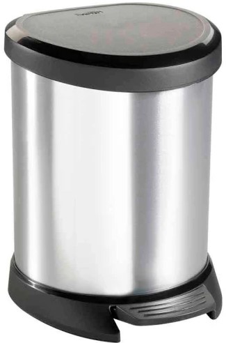 Curver Pedaalemmer Decobin 5L zilver, zwart Plastic