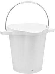 Vikan hygiene emmer 20L wit 56925 met RVS hengsel en grepen