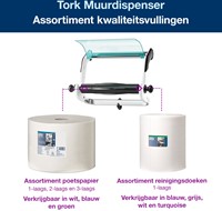 Tork wandstandaard dispenser W1 Performance 652100 wit/turquoise-3
