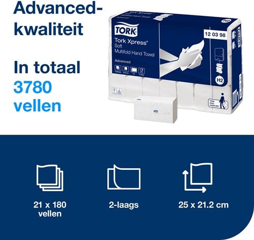 Tork Xpress Multifold handdoek zacht H2 120398-3