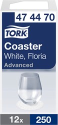 Tork onderzetter floria wit 474470 8lgs. Ø9cm Doos 12x250 stuks