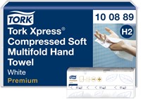 Tork Xpres handdoek compressed H2 Premium soft wit 100889 2lgs. 21x24cm. EBG 12x225 st.-2
