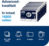 Tork traditioneel toiletpapier T4 Advanced wit 472168 2lgs. 400vel. Zak 7x6 rol-3