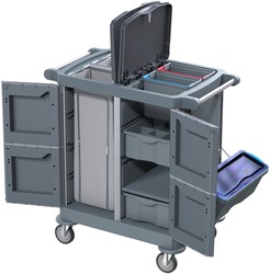 Diversey Protect Trolley klein werkwagen grijs & donkergrijs 99x62x107cm