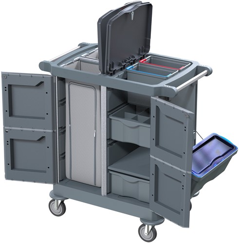 Diversey Protect Trolley klein werkwagen grijs & donkergrijs 99x62x107cm