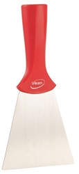Vikan hygiene handschraper 205x100mm rood 40114 PP met RVS blad&schroefdraad