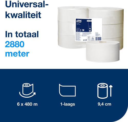 Tork Jumbo Toiletpapier T1 120160 – 480m 1-laags (6 rollen)-3