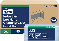 Tork Low-Lint werkdoek W4 Premium blauw 190578 1lgs. 39x32,4cm Doos 5x80 dk
