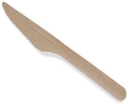 Kartonnen mes bio, bruin 165mm Zak 100 stuks